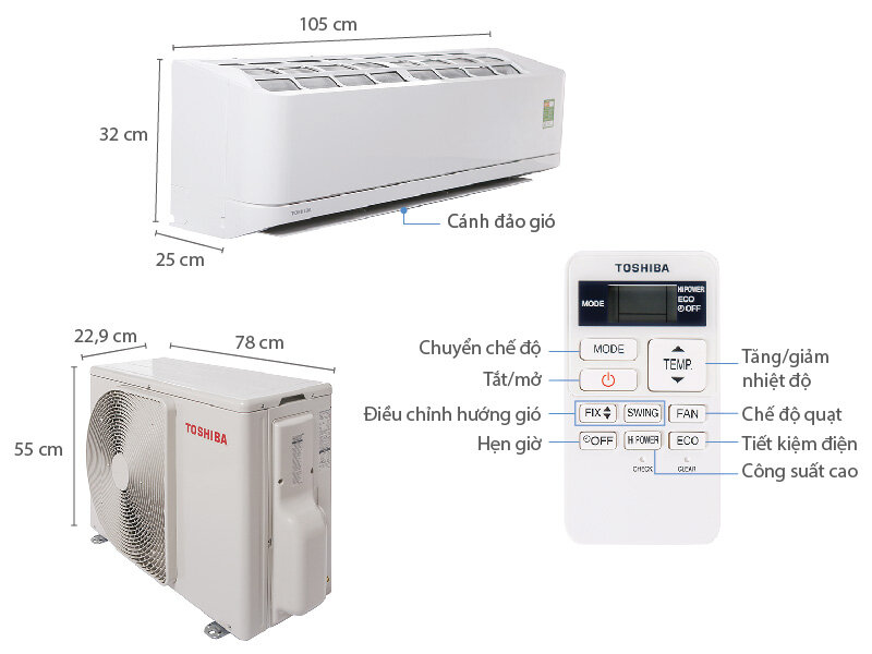 Máy lạnh Toshiba 2HP RAS-H18QKSG-V Máy lạnh Toshiba 2HP RAS-H18QKSG-V