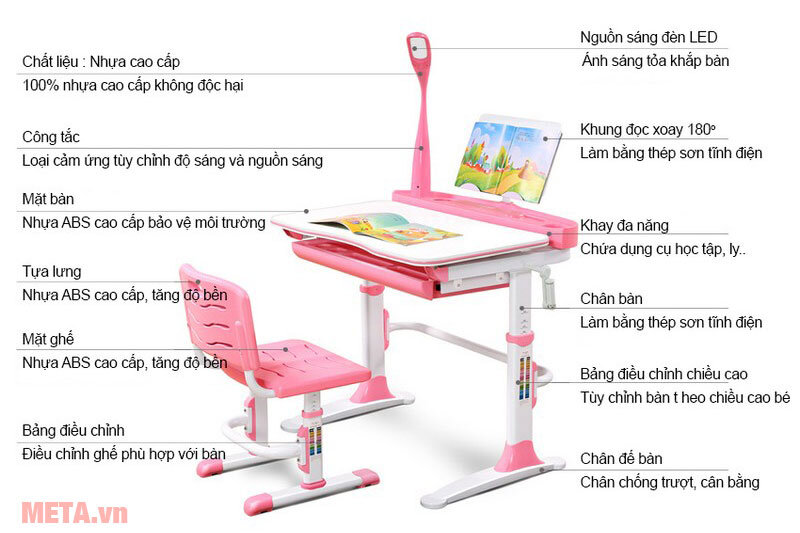 Bàn học thông minh chống gù Kachi MK102