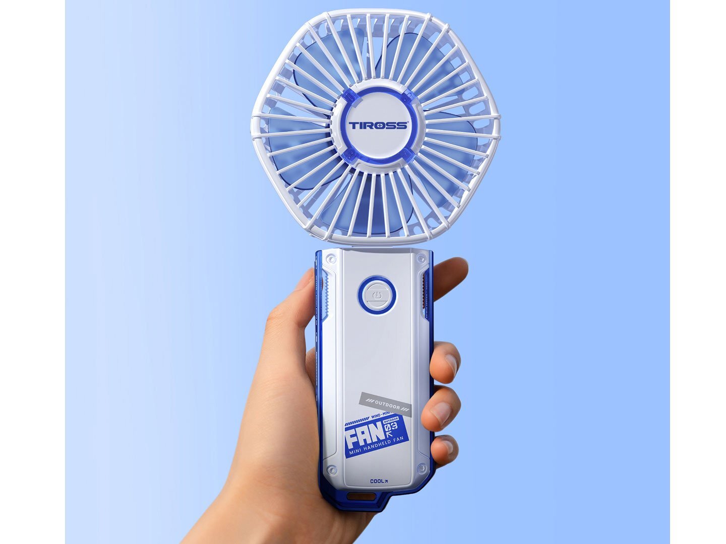 Quạt sạc cầm tay Tiross TS2281 màu trắng Quạt sạc cầm tay Tiross TS2281