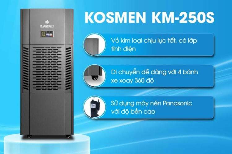 Máy hút ẩm công nghiệp thiết kế đẹp mắt Kosmen KM 250S