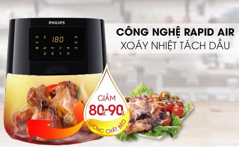 Công nghệ Rapid Air: Giảm 90% chất béo, món ăn giòn ngon