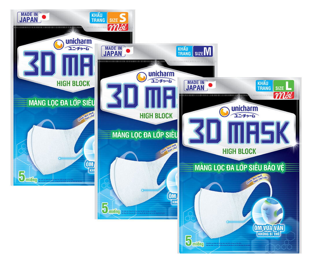 Khẩu Trang Unicharm 3D Mask Virus Block Ngăn Virus