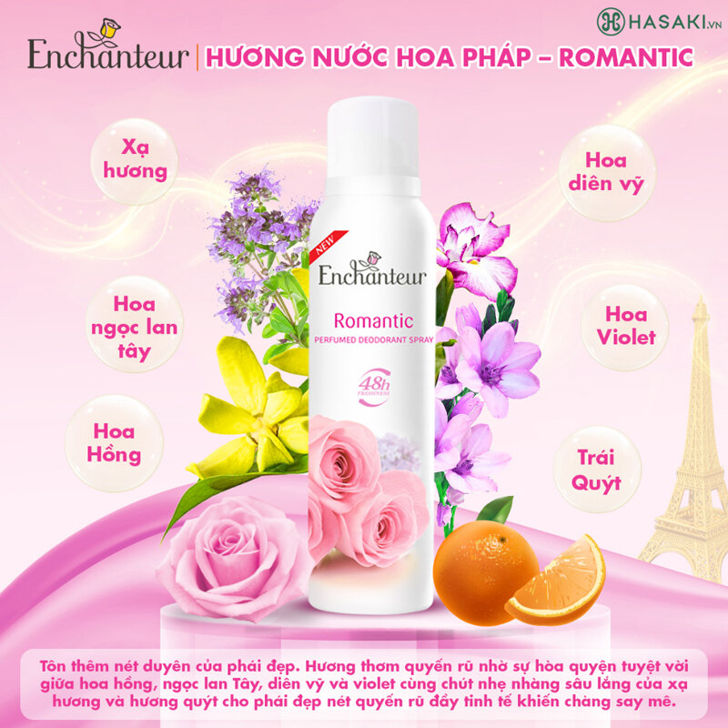 Xịt Khử Mùi Enchanteur Siêu Khô Thoáng 150ml Xịt Khử Mùi Enchanteur Hương Nước Hoa Khô Thoáng 150ml