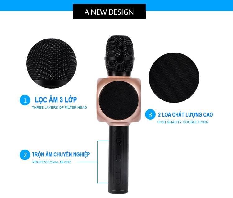 Mic Karaoke kèm loa bluetooth YS-82 Mic Karaoke kèm loa bluetooth YS-82