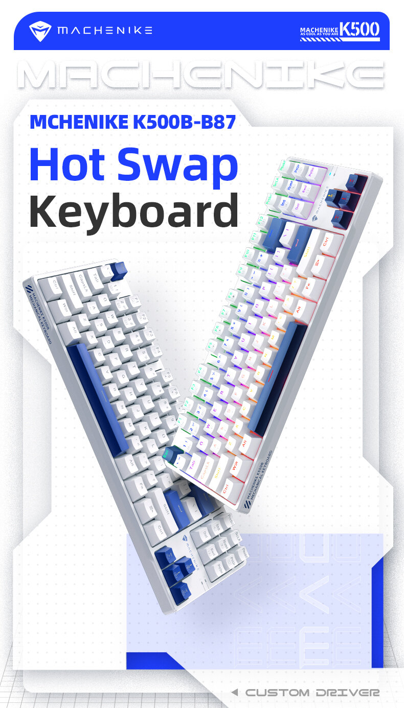 Bàn phím Machenike K500B-B87 Wired Mixed Light B 1