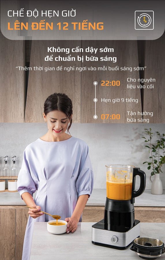 Máy xay nấu có hẹn giờ tắt