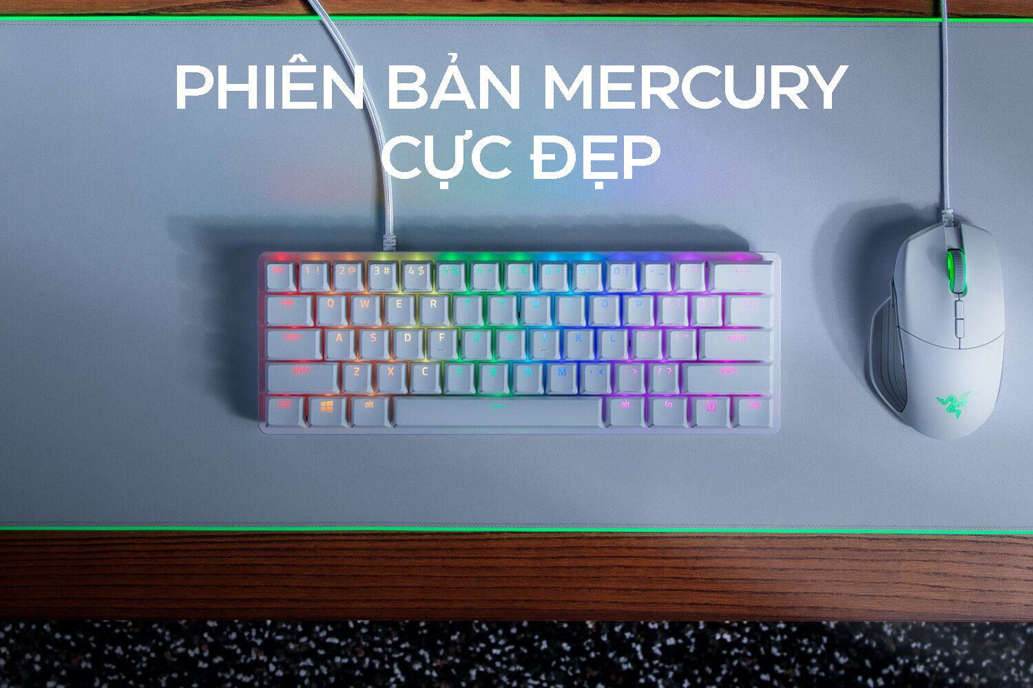 Bàn phím cơ Razer Huntsman Mini Mercury ( Linear Red optical switch) (RZ03-03390400-R3M1)