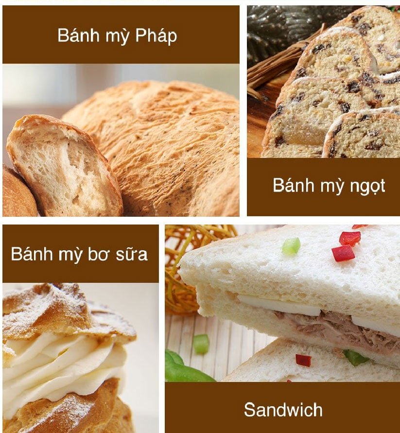 Các loại bánh mì làm với máy Tiross TS8230