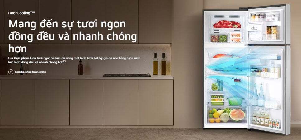 Tủ lạnh ứng dụng công nghệ DoorCooling+ Tủ lạnh