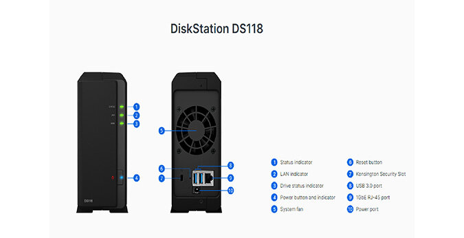 Ổ lưu trữ mạng Synology DS118J 
