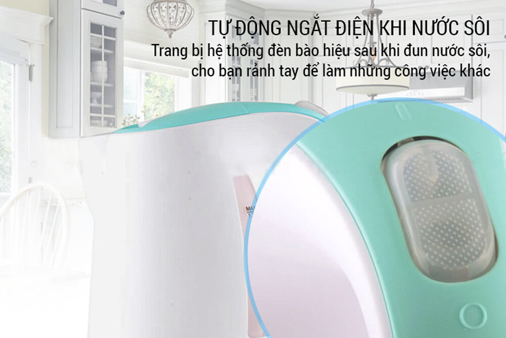 Ấm đun Daewoo DEK-D6500 trang bị tính năng tự ngắt điện
