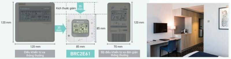 Điều hòa Daikin Inverter 30000 BTU 1 chiều FCFC85DVM/RZFC85DVM gas R-32 - Điều khiển dây BRC2E61
