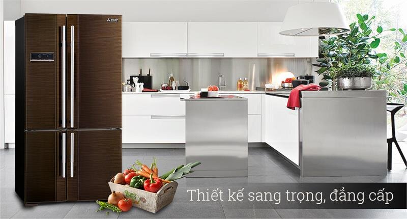 Tủ lạnh 4 cánh Mitsubishi MR-L78EH-BRW-V Inverter - 635L