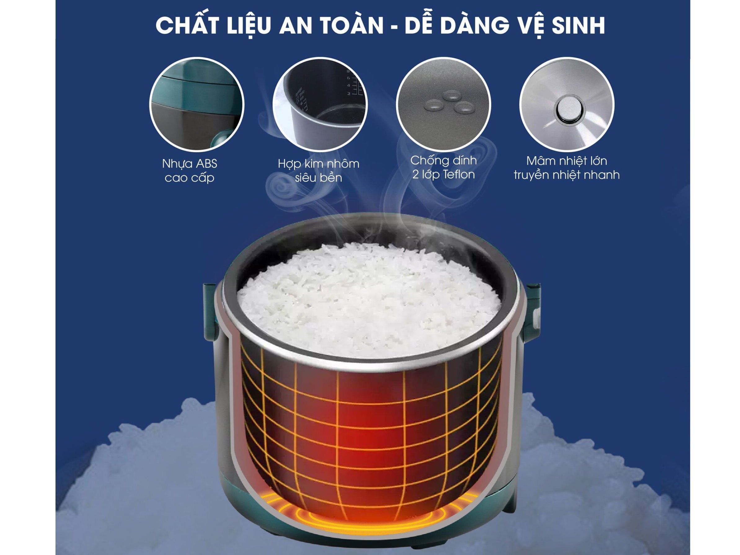 Nồi dễ dàng vệ sinh Kalite KL-618 1.8 lít