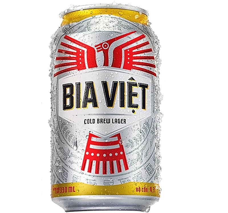 Thùng 24 lon Bia Việt 330ml mặt sau