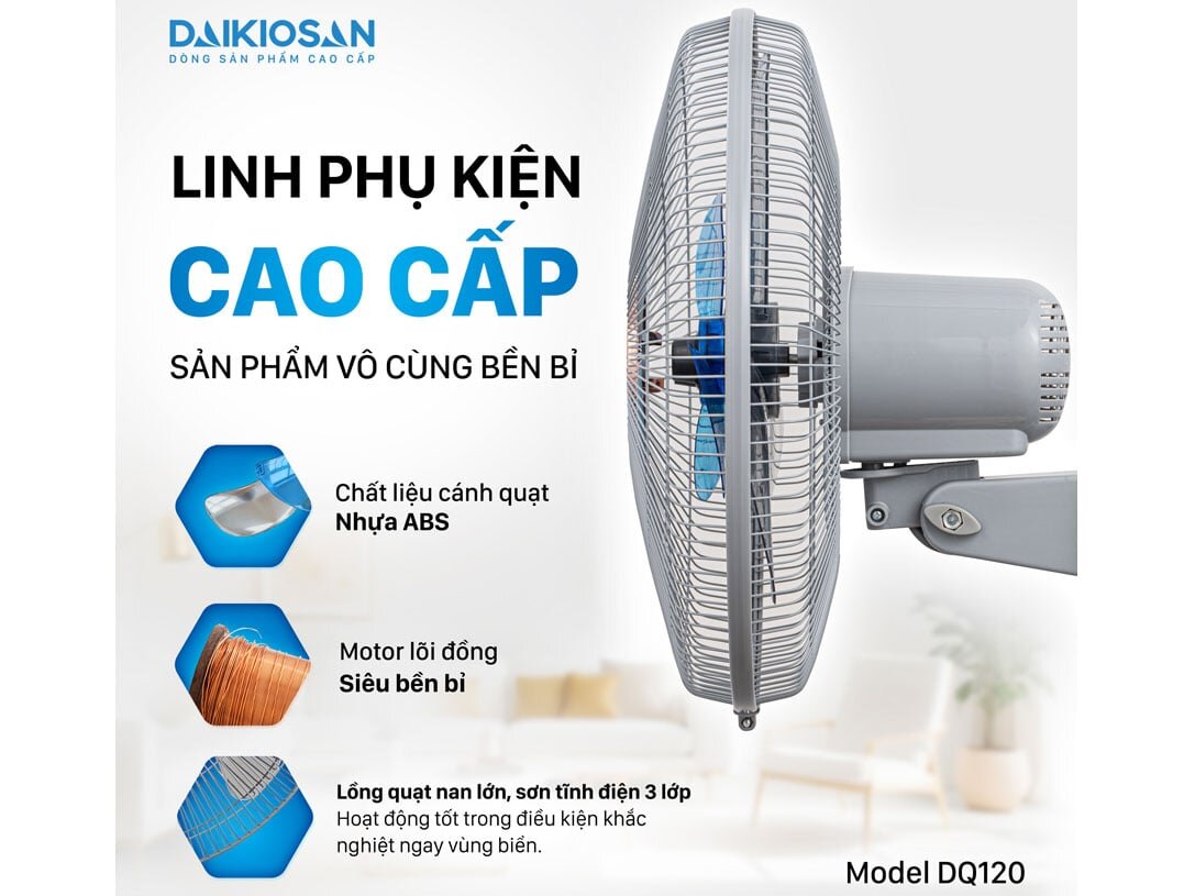 Quạt treo tường có mô tơ dây đồng Quạt treo tường