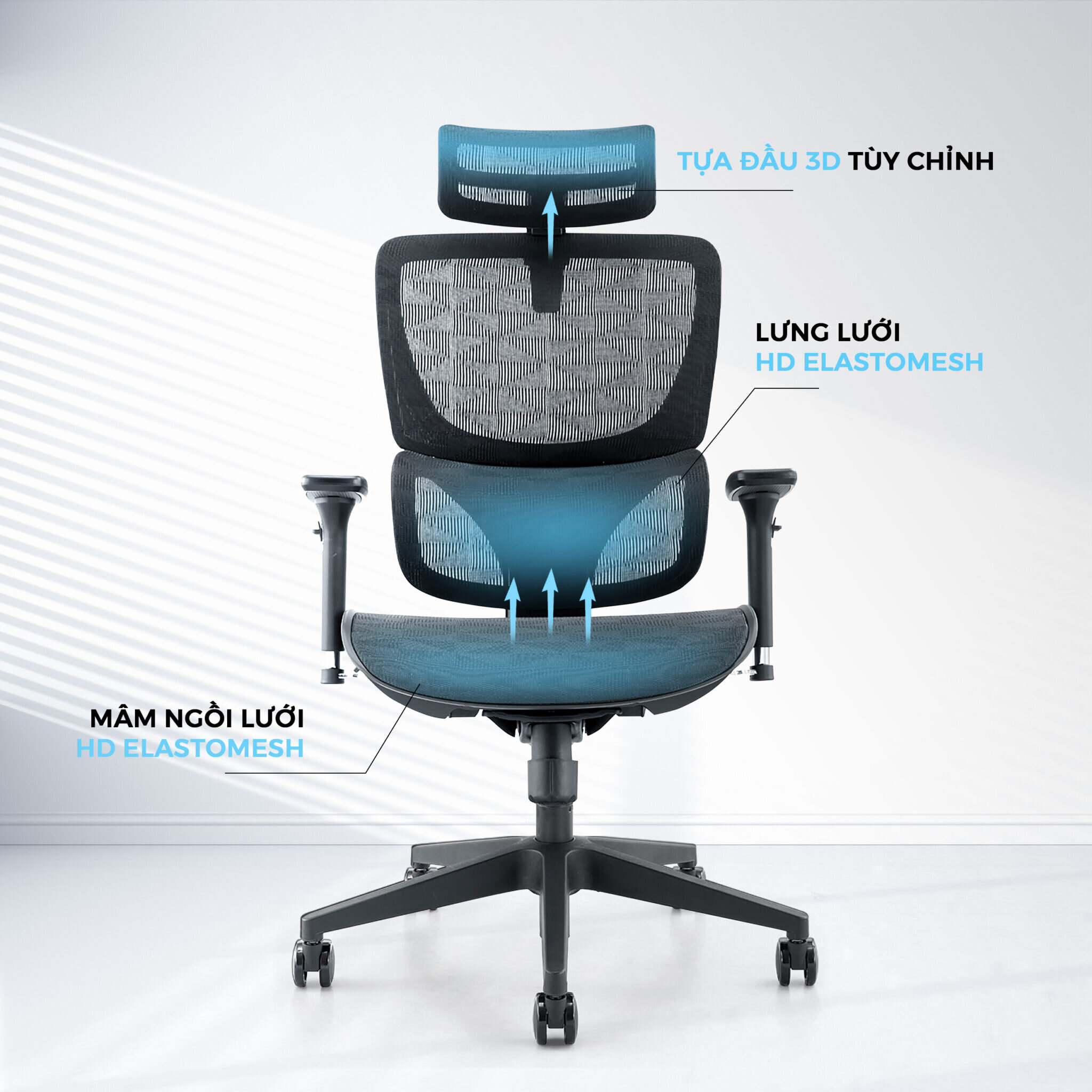 Ghế Công Thái Học WARRIOR Marshal WEC620 Grey 2