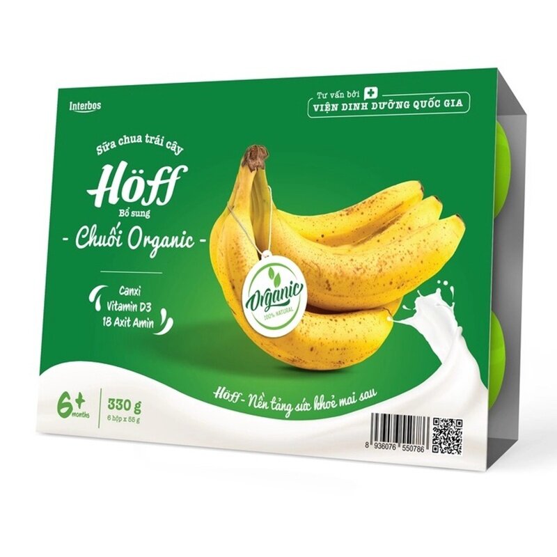Sữa chua hoa quả Hoff Organic vị chuối 6x55g