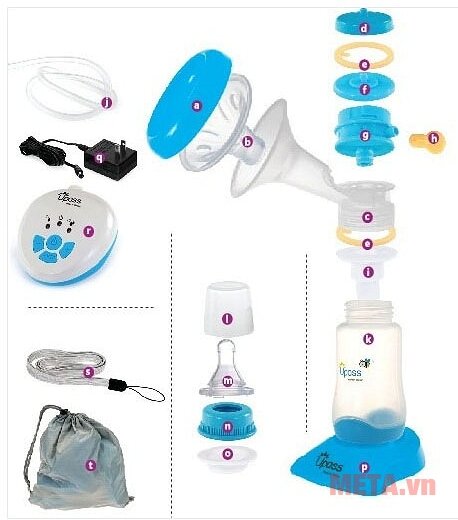 Máy hút sữa tay bằng điện 2 giai đoạn có mát xa silicone Upass UP1642