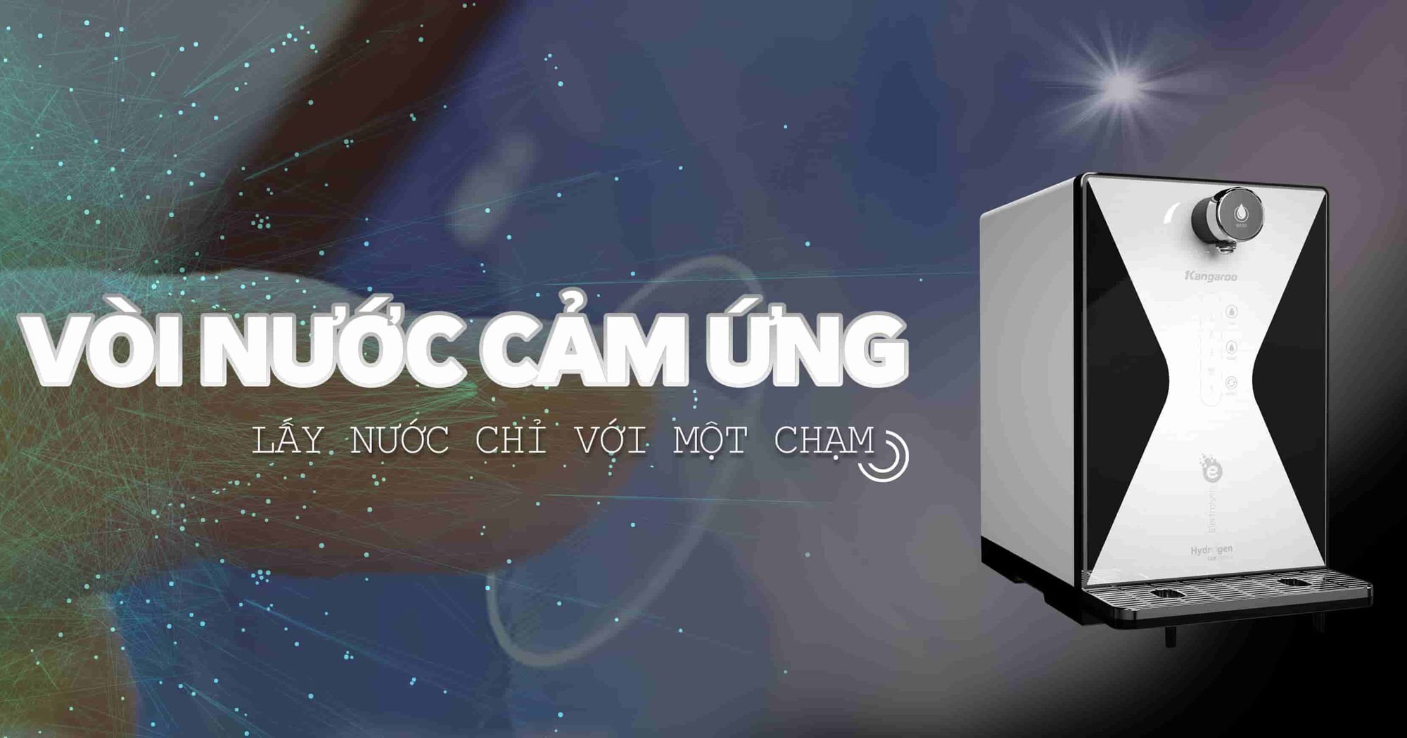 Máy lọc Kangaroo KG100EED có trang bị vòi cảm ứng siêu nhạy