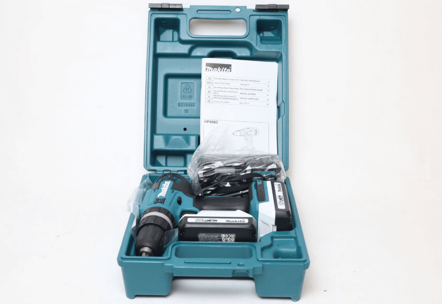 Máy khoan pin Makita HP488DWAE có hộp đựng