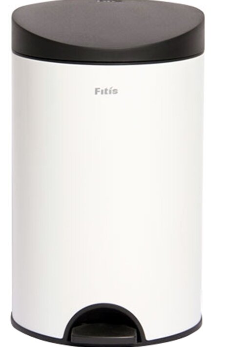 Thùng rác Inox đạp tròn nhỏ Fitis RPS1-904 - 12L (Trắng)