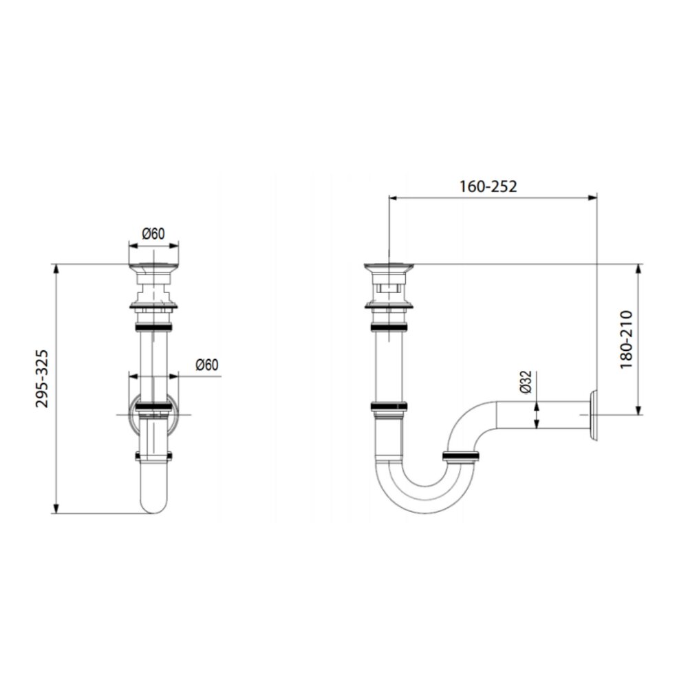 Bản vẽ kỹ thuật bộ xả lật + ống thải chữ P Viglacera VG814