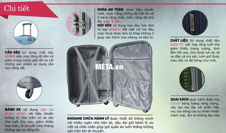 Vali kéo Trip P805 cỡ 60cm