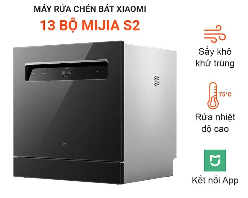 Máy rửa bát Xiaomi Mijia S2 có dung tích lên đến 13 bộ bát đĩa