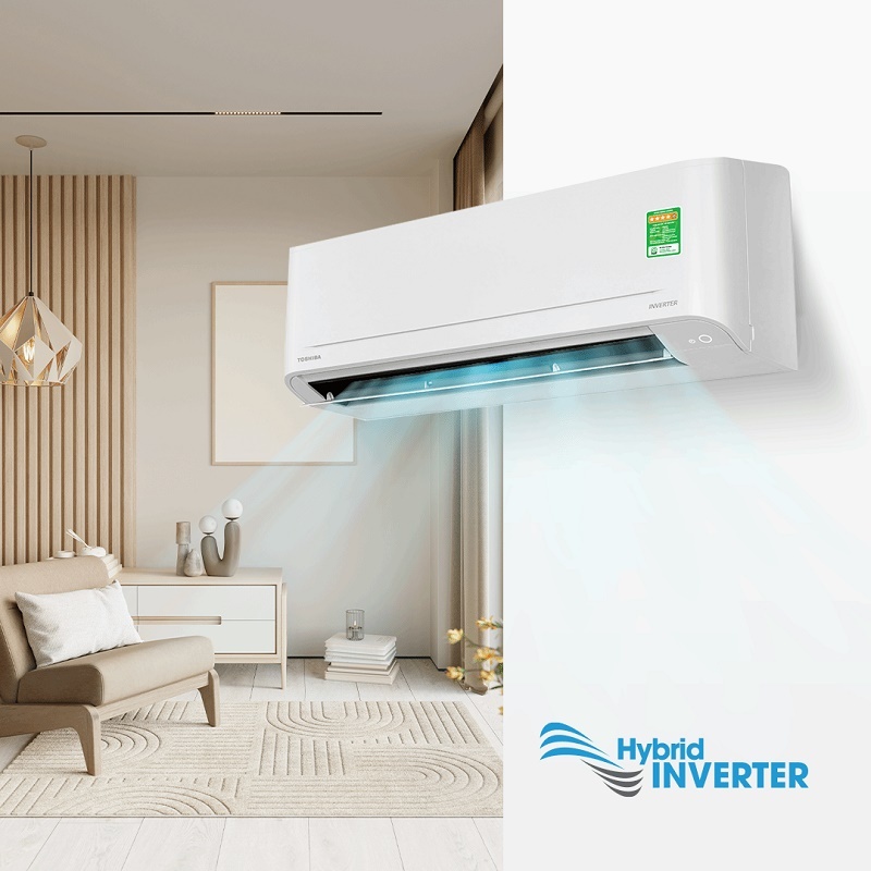 Điều hòa Toshiba Inverter 9000 BTU 1 chiều RAS-H10S5KCV2G-V gas R-32 7 Điều hòa Toshiba 9000 BTU 1 chiều inverter RAS-H10S5KCV2G-V
