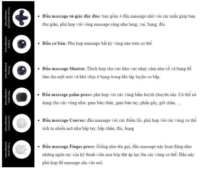 PL609 có 6 đầu massage PL609