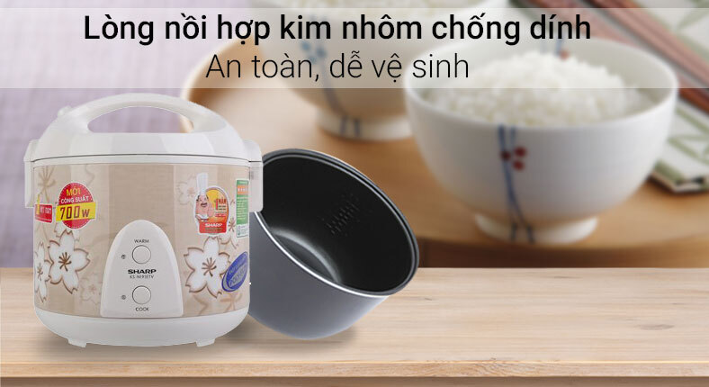 Nồi cơm điện Sharp 1.8 lít KS-N191ETV Nồi cơm điện Sharp 1.8 lít KS-N191ETV