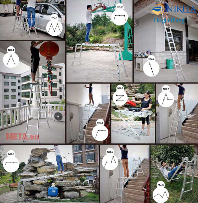 Thang nhôm gấp 4 khúc Nikita Nik44