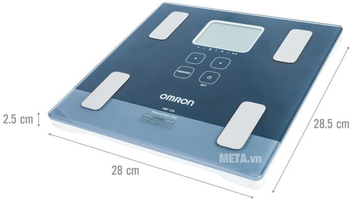 Kích thước cân đo lượng mỡ cơ thể Omron HBF-224 Cân đo lượng mỡ cơ thể Omron HBF-224