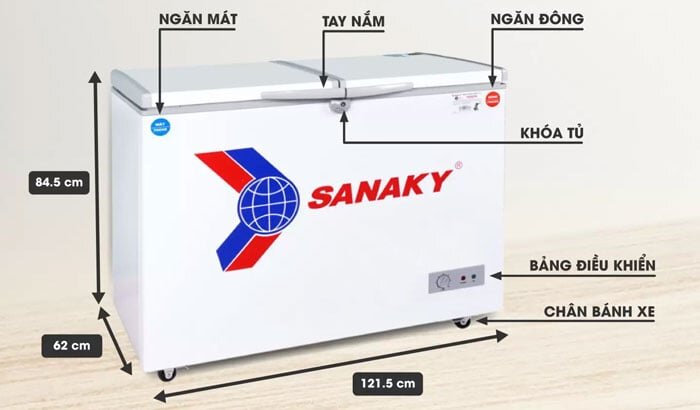 Cấu tạo của tủ đông Sanaky VH 365W2