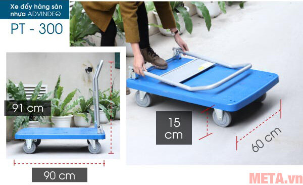Xe đẩy hàng sàn nhựa Advindeq PT-300