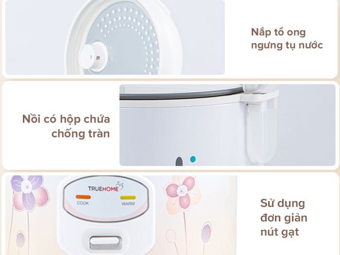 Điều chỉnh nấu và giữ ấm bằng nút gạt Điều khiển nút gạt