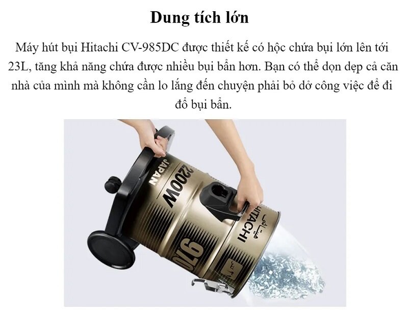Máy hút bụi Hitachi CV-985DC - 2200W