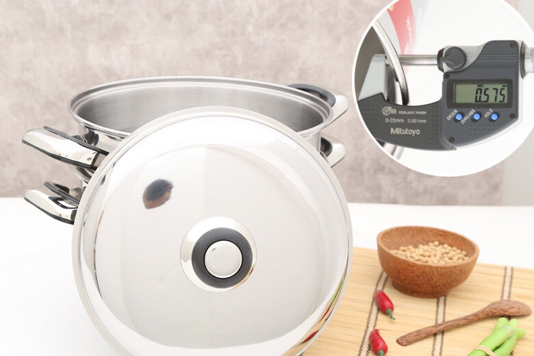 Bộ nồi xửng inox 3 đáy 26 cm Happycook ST26 Bộ nồi xửng inox 3 đáy 26 cm Happycook ST26