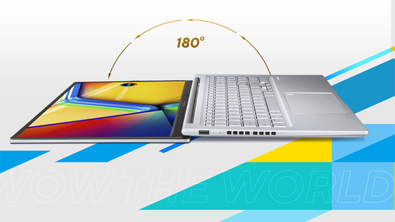 Asus Vivobook A1505VA-L1491W với bản lề có thể mở tối đa 180 độ