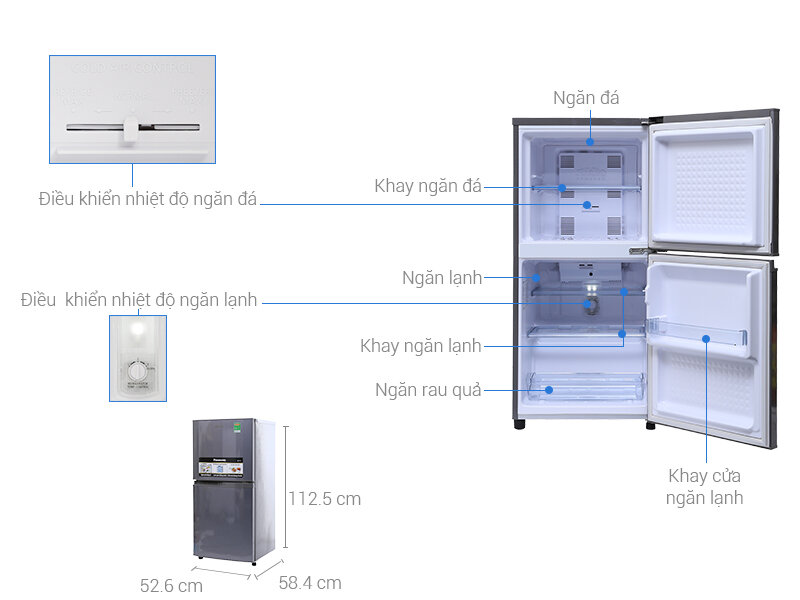 Tủ lạnh Panasonic 135 lít NR-BJ158SSV1 Tủ lạnh Panasonic 135 lít NR-BJ158SSV1
