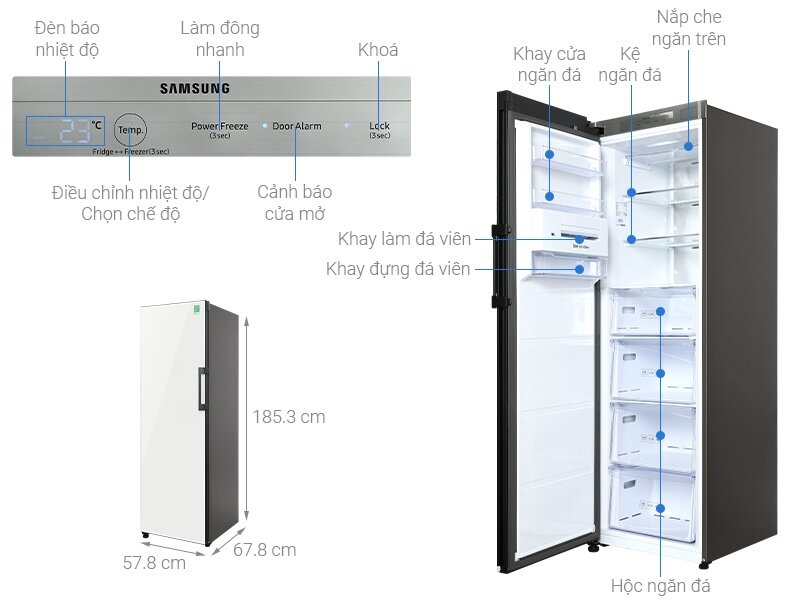 Tủ lạnh Samsung Inverter 323 lít RZ32T744535/SV nơi bán chính hãng giá rẻ  nhất