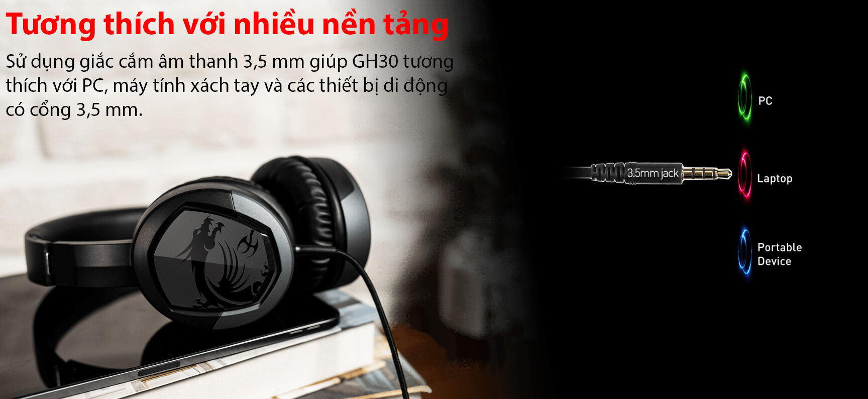 Tai nghe gaming có dây MSI Immerse GH30 V2 (màu đen) 5