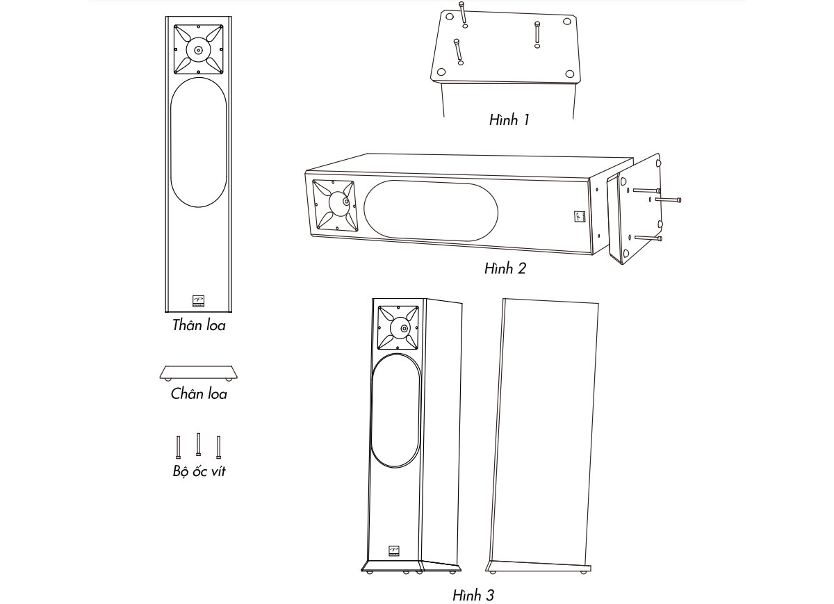 Quy trình lắp đặt chân loa vào thân loa