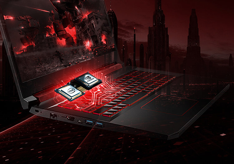 Laptop Acer Nitro series AN515 71HS NH.Q59SV.018 (Black)- Gaming/Giải trí/CPU Mới nhất