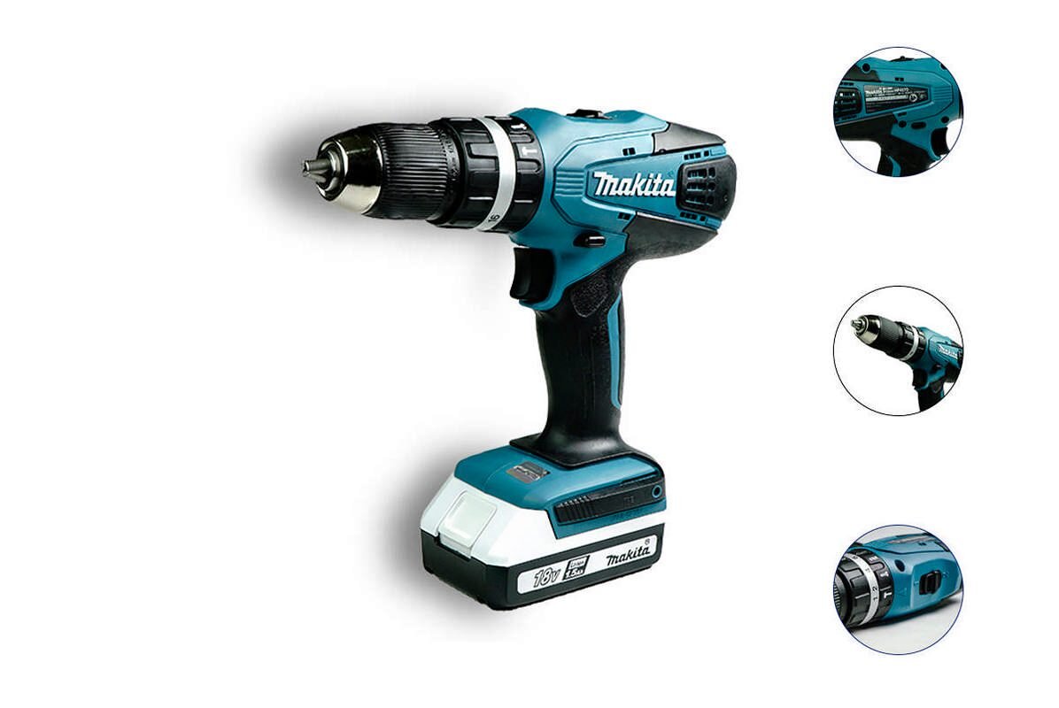 Thân máy khoan búa và vặn vít Pin 18V Makita HP457DZ