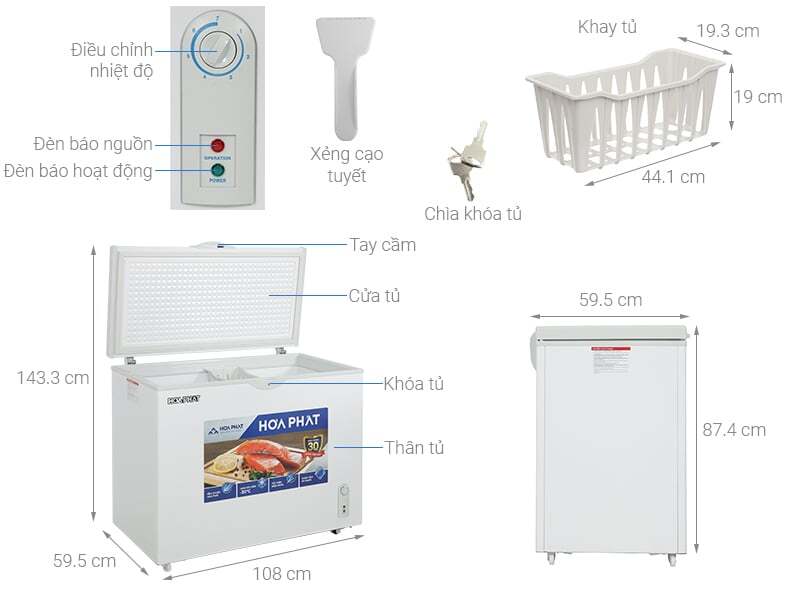 Cấu tạo tủ đông Hòa Phát HPF AD6252 Cấu tạo tủ đông Hòa Phát HPF AD6252