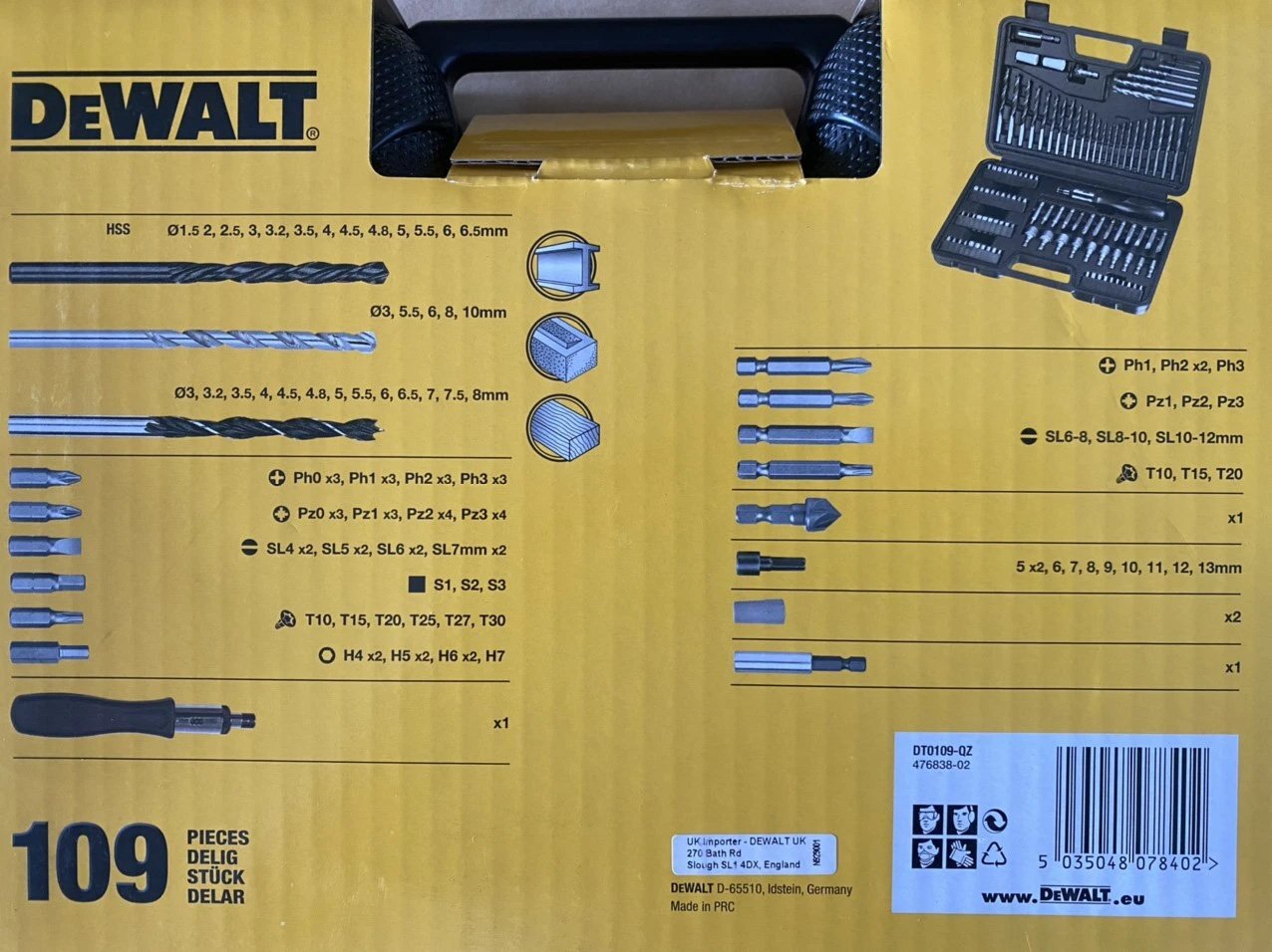 Dewalt DT0109-QZ gồm 109 chi tiết Dewalt DT0109-QZ