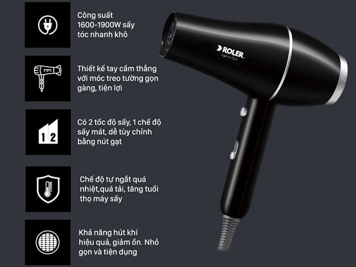 Máy sấy tóc Roler RHD-1114 Máy sấy tóc Roler RHD-1114