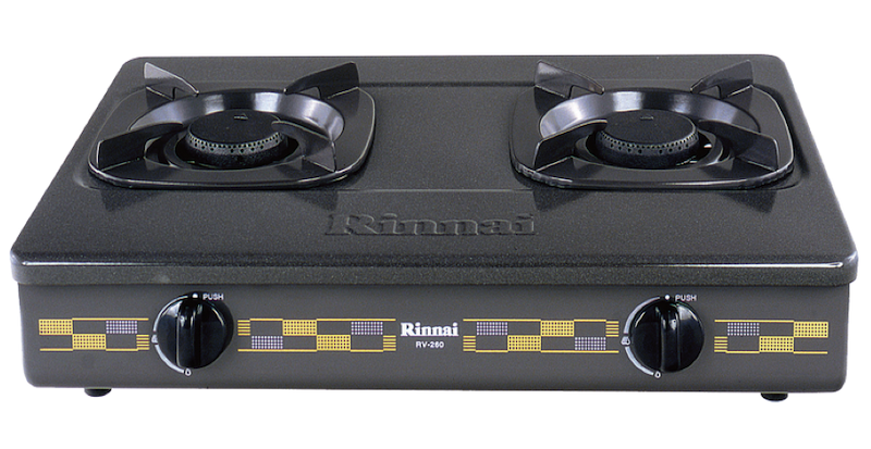 Bếp gas đôi Rinnai RV-260(G)N sở hữu thiết kế chắc chắn và hiện đại